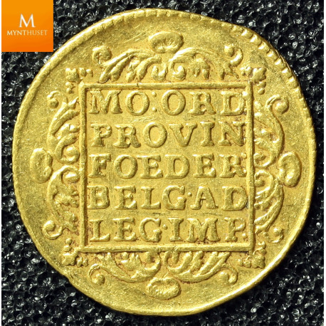 Nederland Ducat 1753 kvalitet 1+ i kapsel