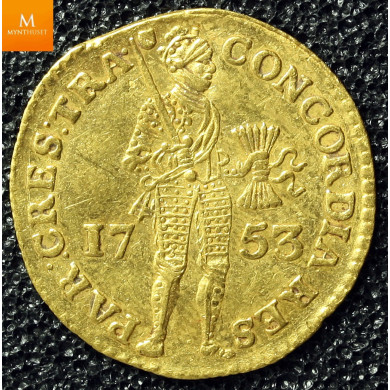 Nederland Ducat 1753 kvalitet 1+ i kapsel Nederland Ducat 1753 kvalitet 1+ i kapsel