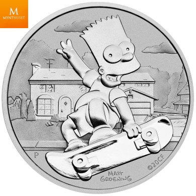Tuvalu 1 DOLLAR 2020 BART SIMPSON™ 1 OZ SIMPSONS™ KVALITET BU I KAPSEL Tuvalu 1 DOLLAR 2020 BART SIMPSON™ 1 OZ SIMPSONS™ KVALITET BU I KAPSEL