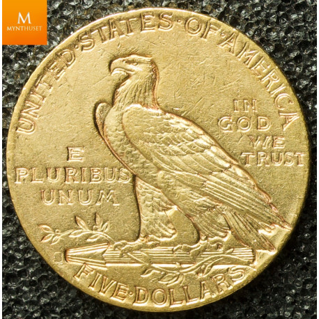 USA 5 dollar 1912 S Indian Head San Francisco kvalitet 1+/01 