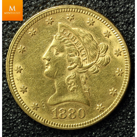 USA 10 Dollar 1880 Philadelphia Kvalitet 1+/01 i kapsel